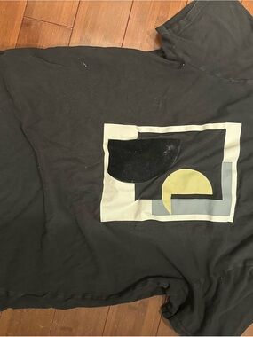 Express Black Short-Sleeve Tee with Geometric Graphic